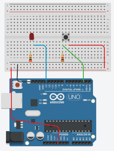 circuito arduino con un pulasador