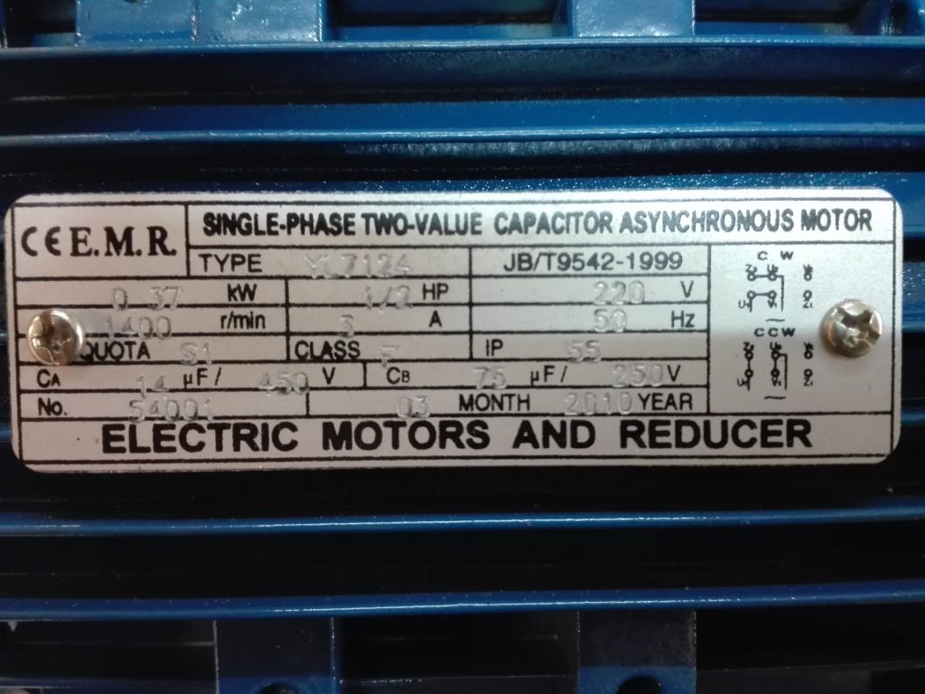 motor monofasico placa caracteristicas